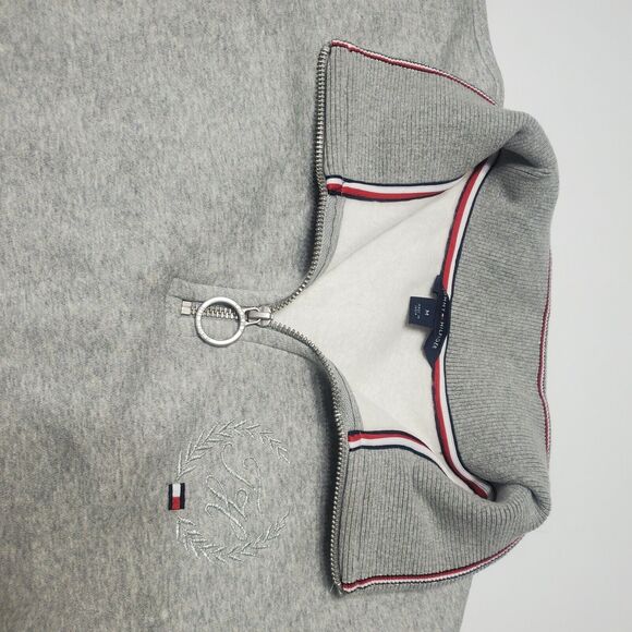 Tommy Hilfiger Women Med Pullover Sweater Grey Heathered Long Sleeve V Neck Soft - Picture 6 of 12